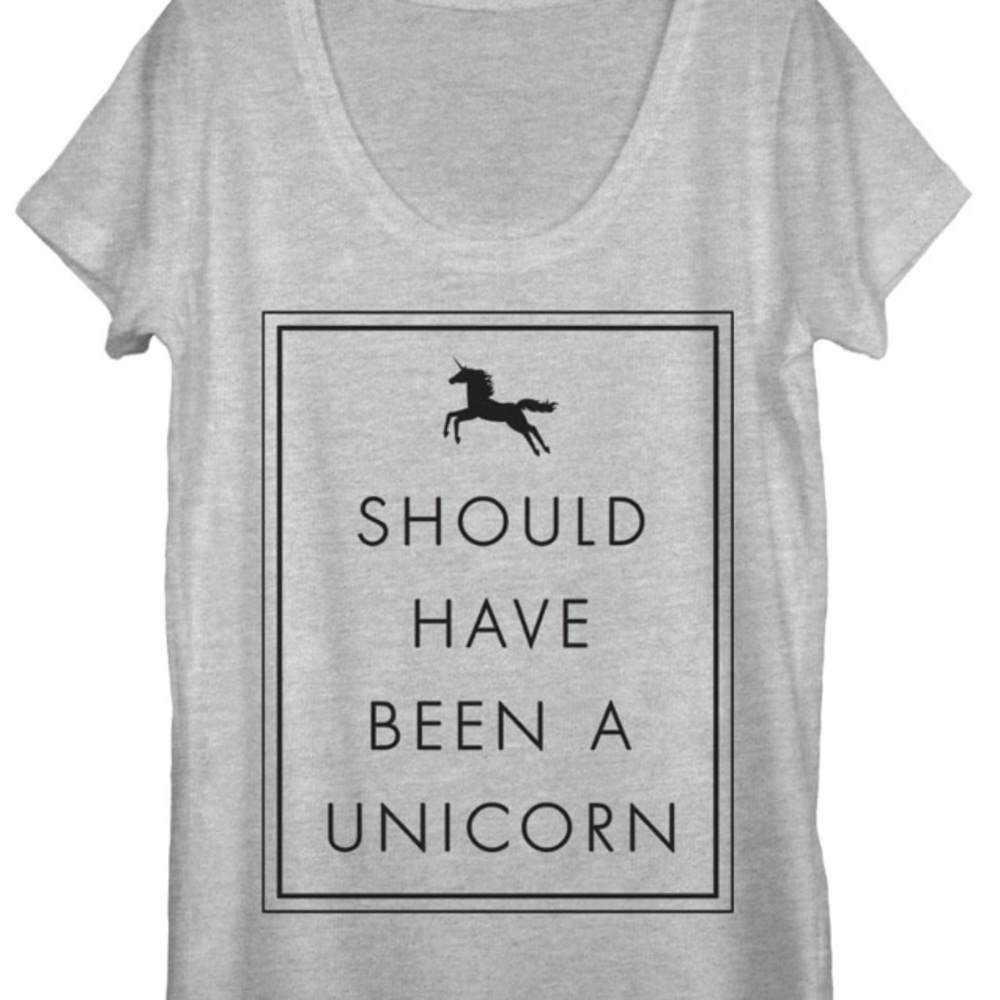Ladies Lost Gods Should Have Been a Unicorn  Scoop Neck  Heather Small-C1456